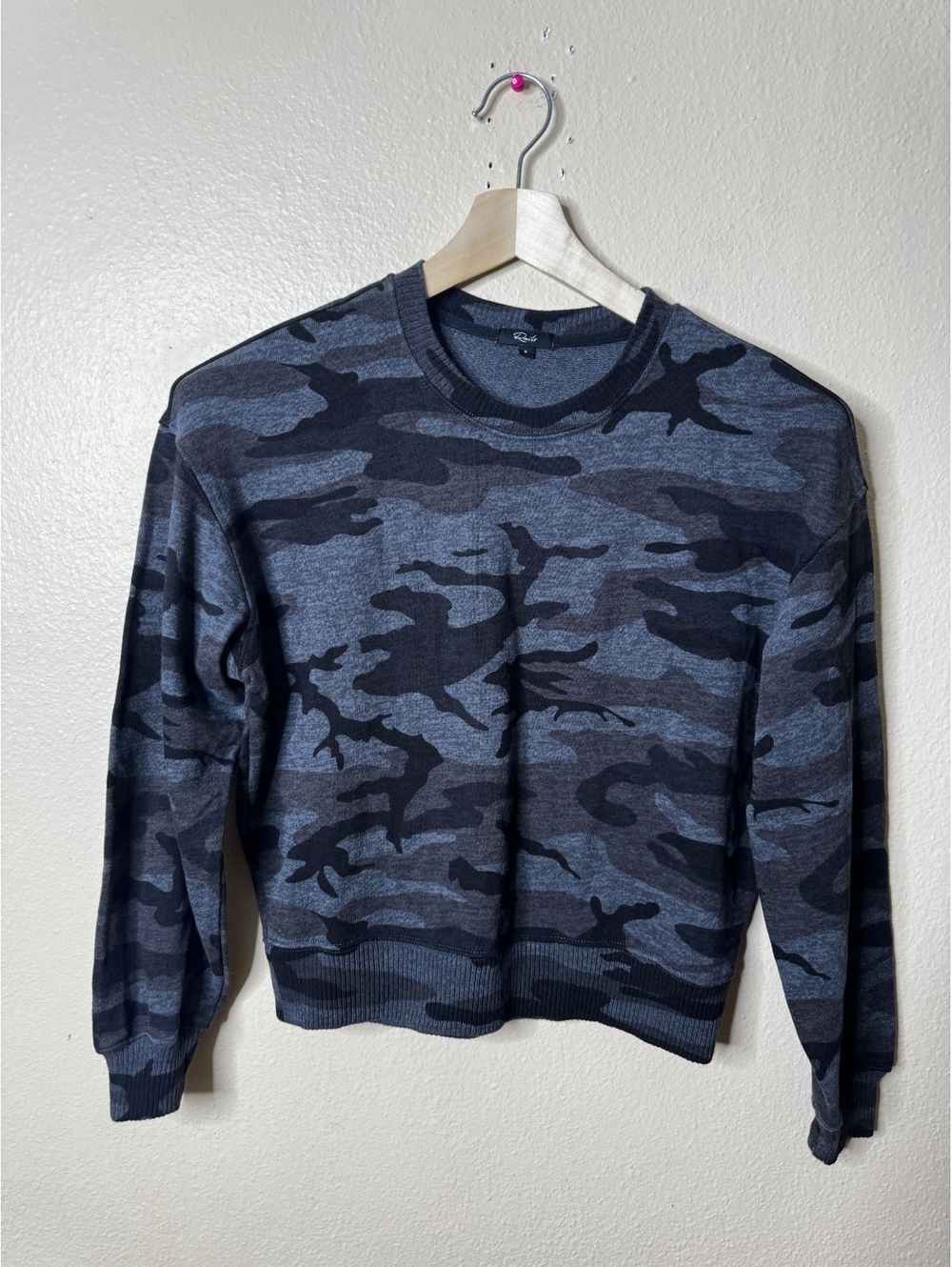 Rails Ramona Womens Small Iron Camo Crewneck Long Sleeve Sweatshirt